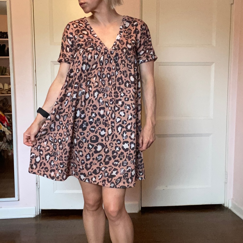 Asos babydoll leopard print mini tent dress